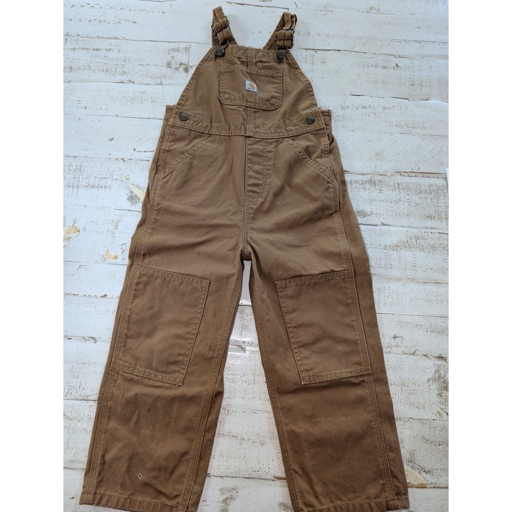 Carhartt Youth Duck Washed Bib Overalls Double Knee (RN 13706) Size 4T
